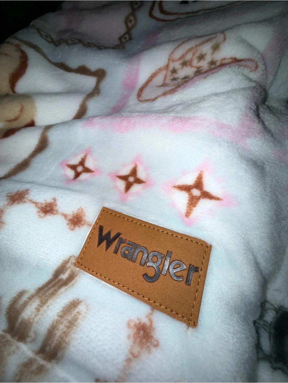 NEW Wrangler Blue & Pink FUN Western Theme OVERSIZED 60x70” ULTRA PLUSH THROW